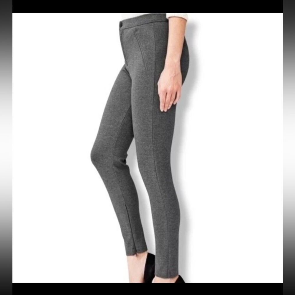 GAP Women's Modal Cotton & Spandex Charcoal Grey Ponte Skinny Ankle Zip Pants